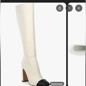 Steve Madden bone women’s ally leather knee boots. (Worn 1x)